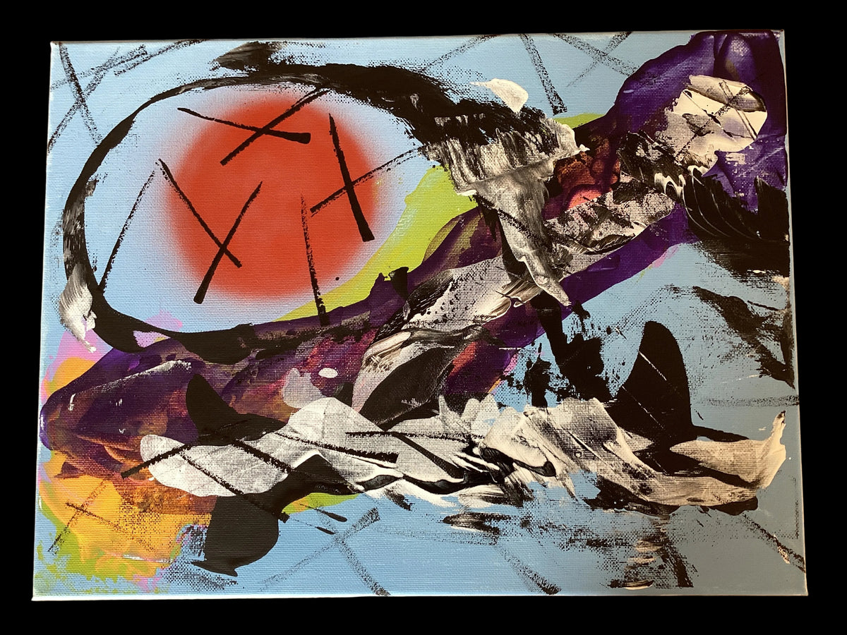 Real abstract art painting on canvas 40cm x 30cm unique