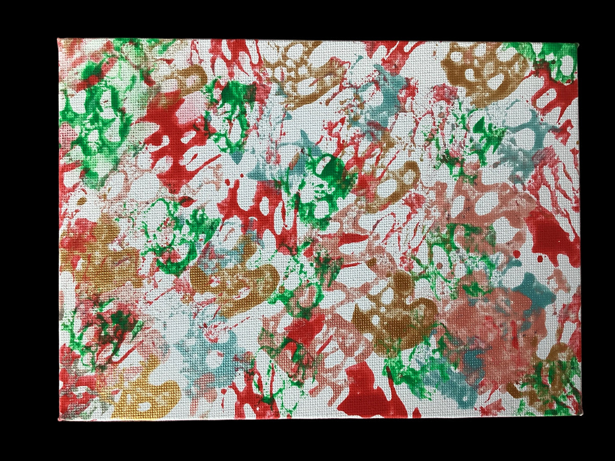 Real Abstract Modern Art Painting on Canvas 18cm x 13cm Unique