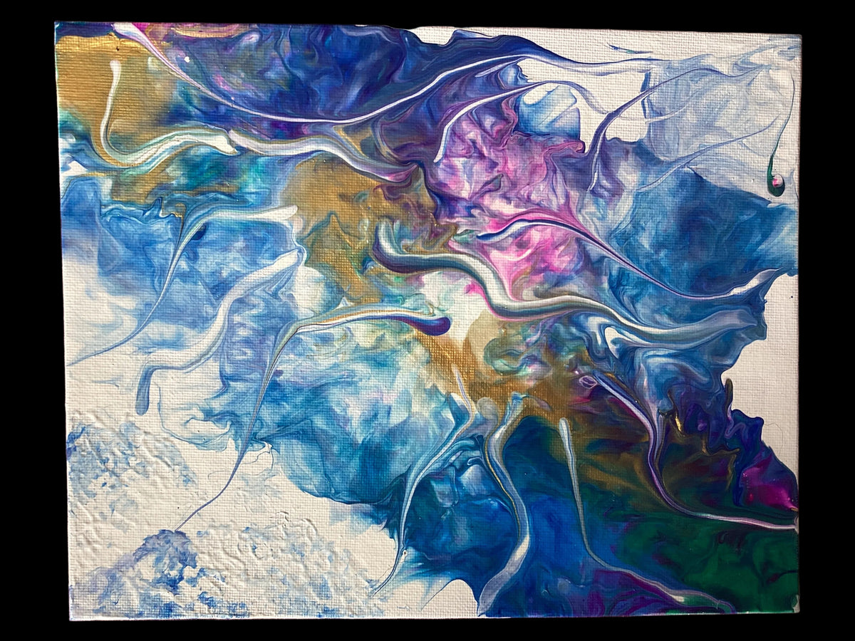 Real Abstract Modern Art Painting on Canvas Board 25cm x 20cm Unique