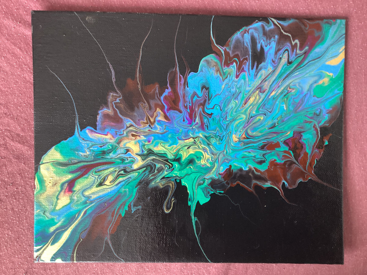 Real Abstract Modern Art Painting on Canvas Board 25cm x 20cm unique