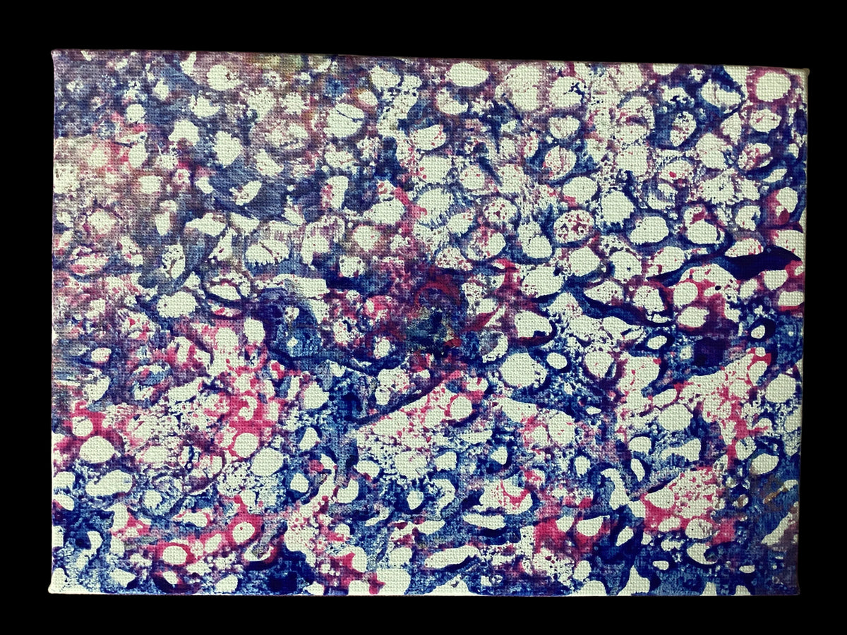 real Abstract Modern Art Painting on Canvas 18cm x 13cm unique