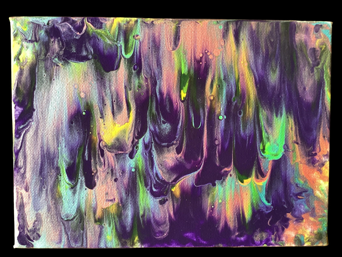 Real Abstract Modern Art Painting on Canvas 18cm x 13cm Unique