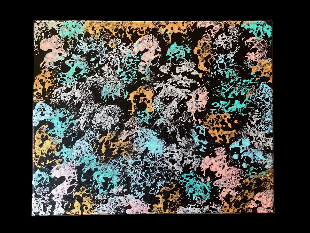 Real abstract modern art painting on canvas 40cm x 30cm unique