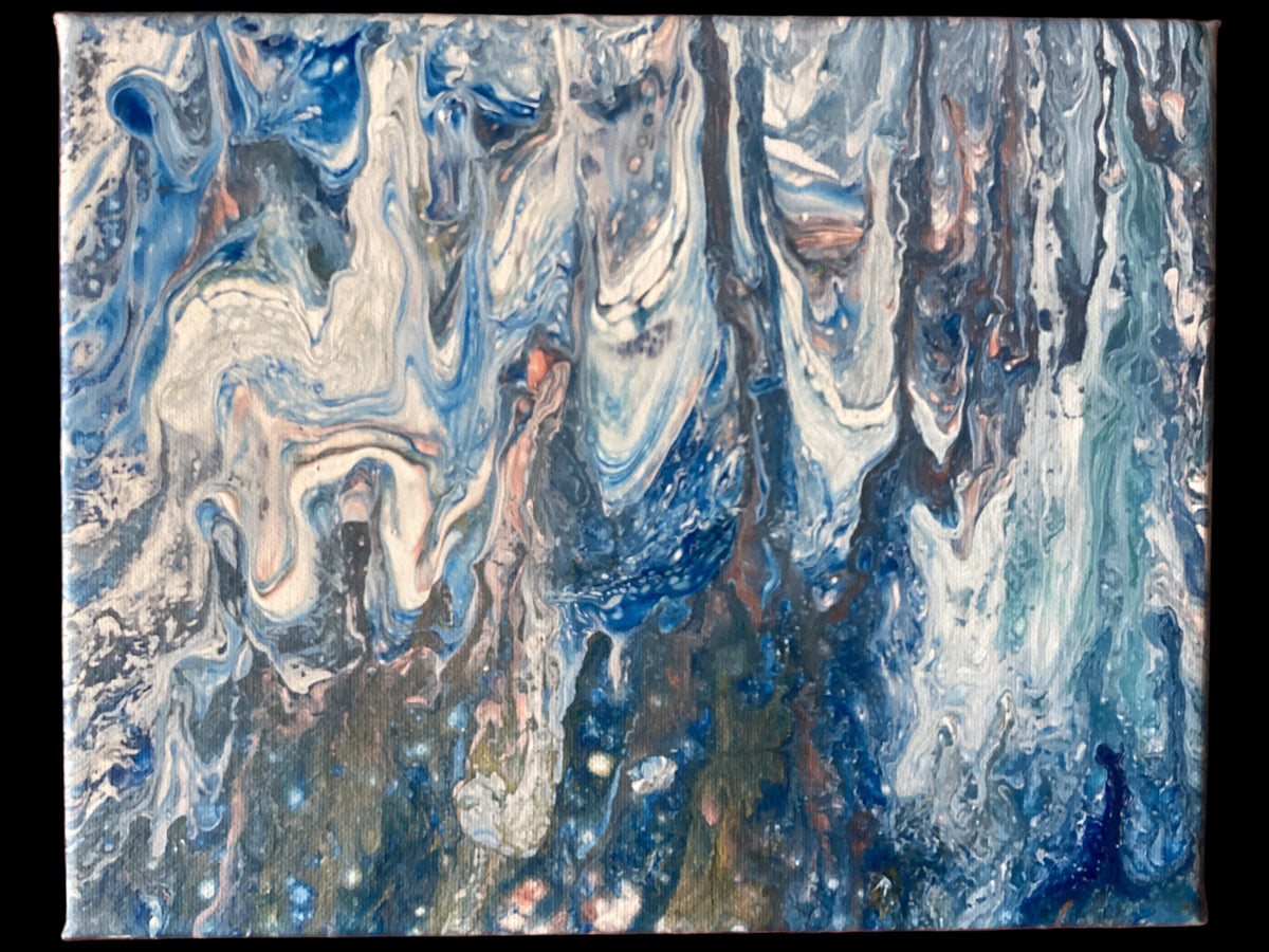 Real Abstract Modern Art Painting on Canvas 25cm x 20cm Unique