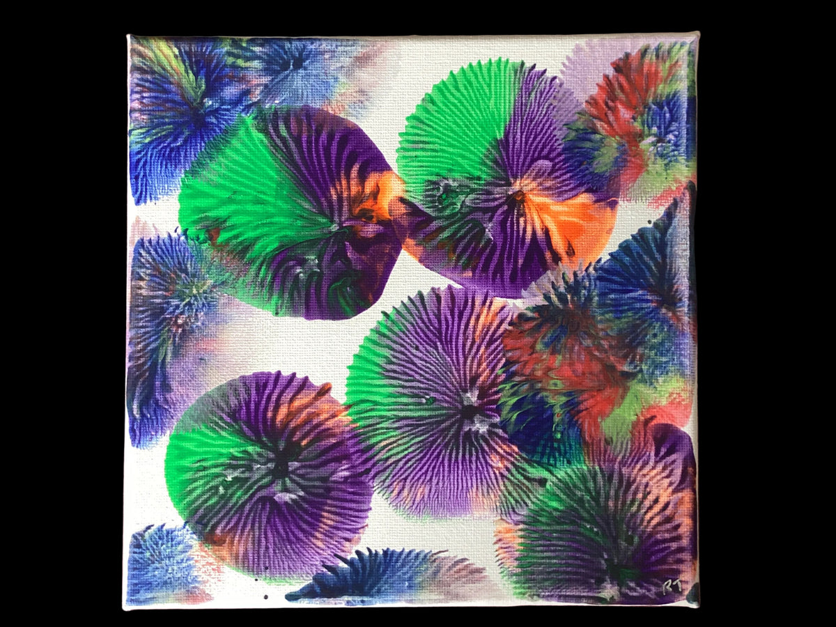 Real Abstract Modern Art Painting on Canvas 20cm x 20cm Unique