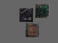 3 real miniature abstract art glitter paintings on canvas 8cm x 8cm unique