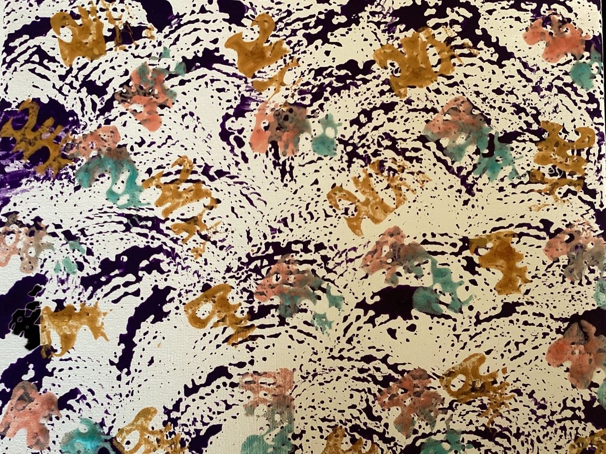 Real Abstract Modern Art Painting on Canvas 30cm x25cm Unique
