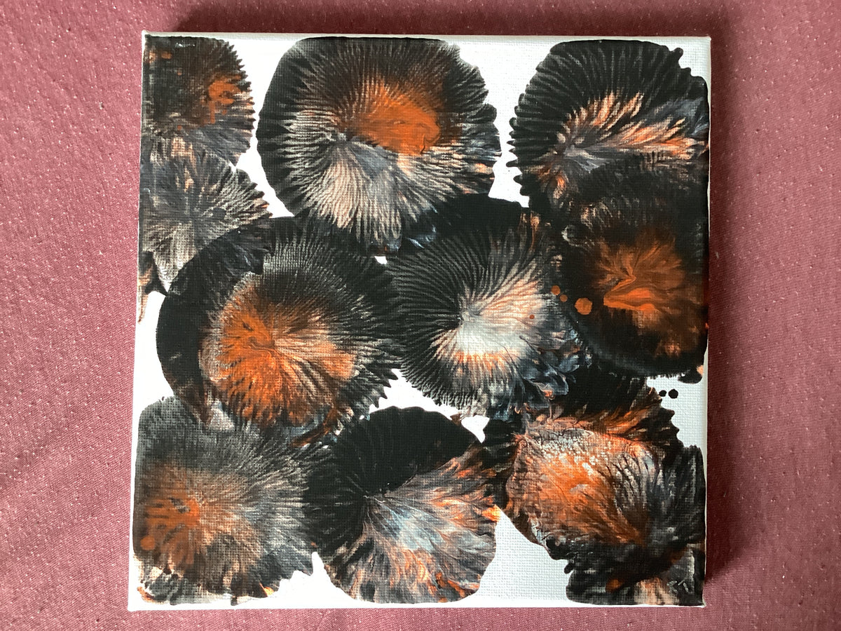 Real Abstract Modern Art Painting on Canvas 20cm x 20cm Unique