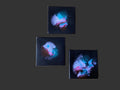3 real miniature abstract art paintings on canvas 8cm x 8cm unique