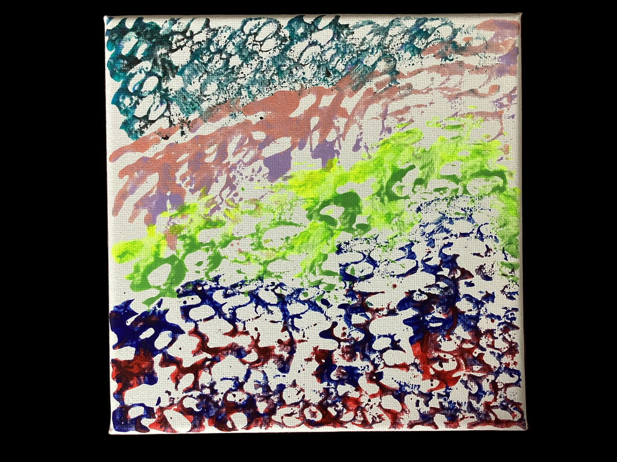 Real Abstract Modern Art Painting on Canvas 20cm x 20cm Unique