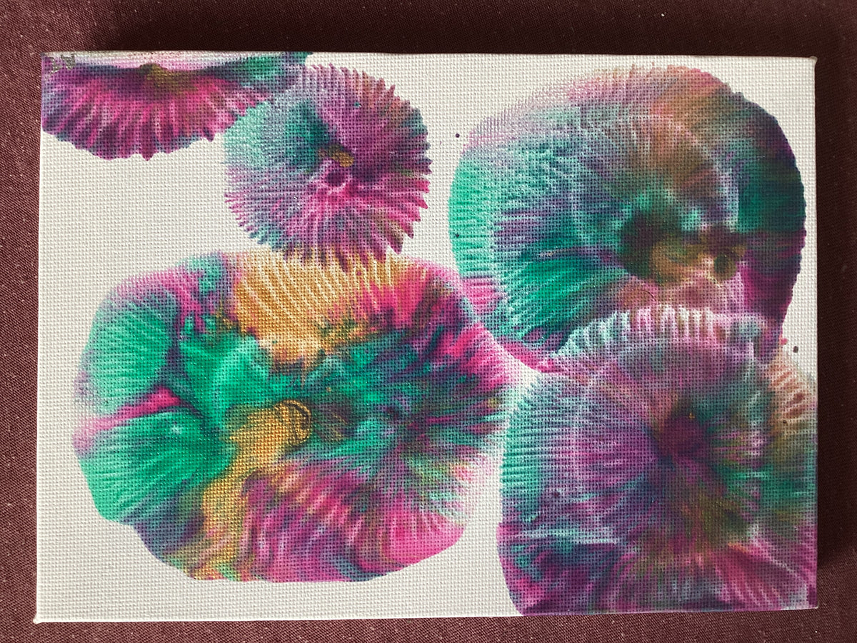 Real Abstract Modern Art Painting on Canvas  18cm x 13cm unique